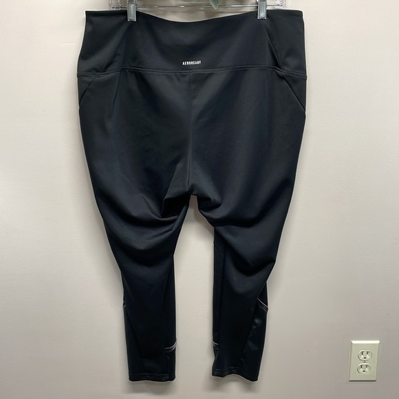 NEW Adidas Aeroready Glam On Black Training Tights Leggings 3X - Picture 4 of 16